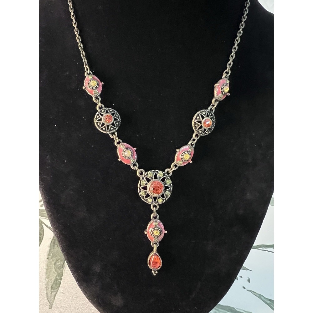 Vintage Nina Ricci Necklace Elegant Classic Brass-tone Gift Gothic Sophisticated - Picture 2 of 11